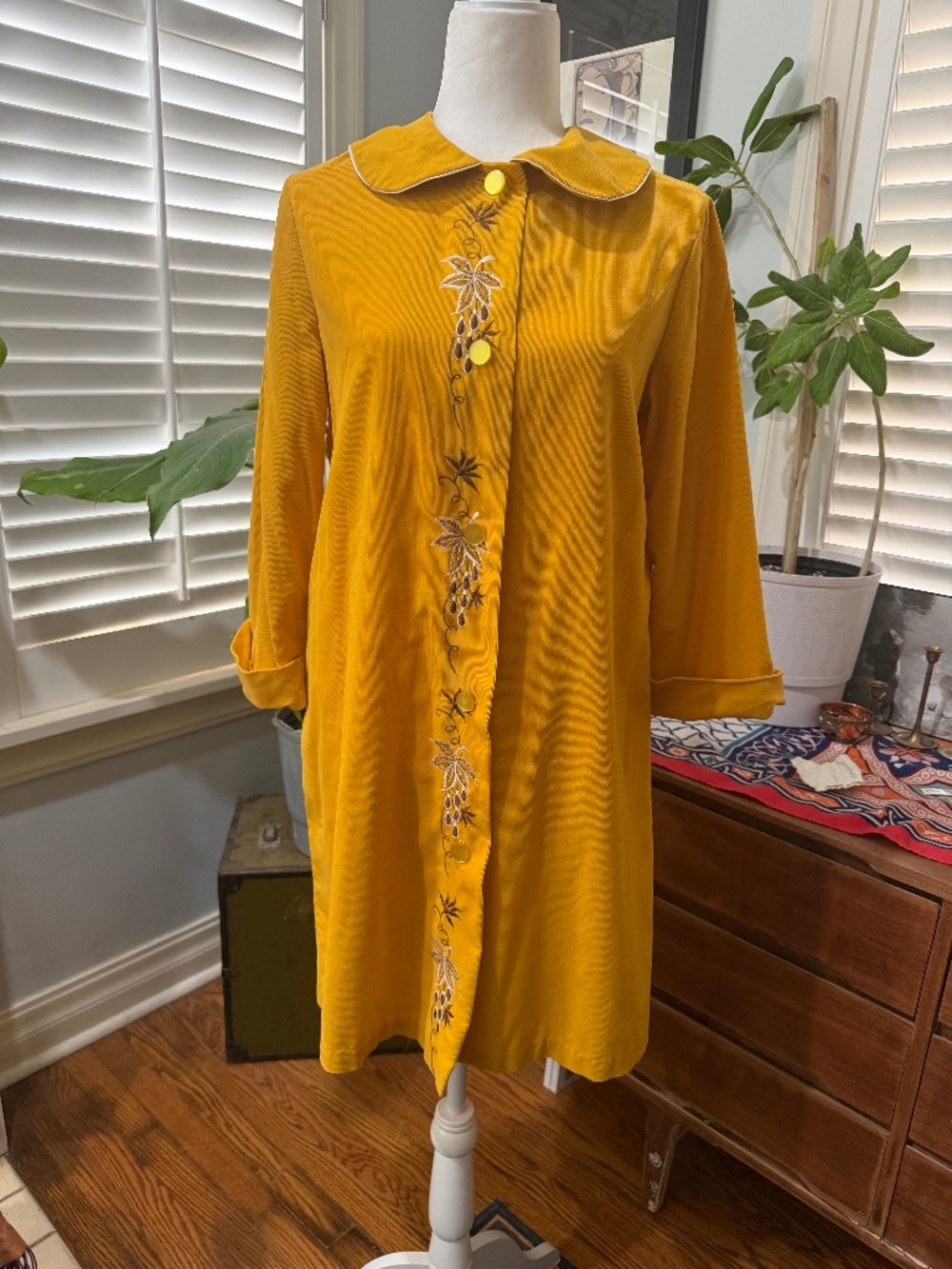 Vintage mustard yellow housecoat